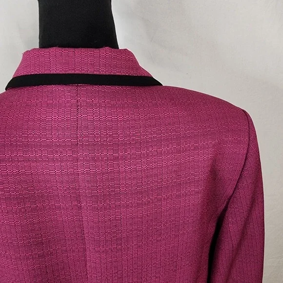 LE SUIT Size 18 Fuschia Pink Black Tailored Single Breasted Office Work Blazer - Picture 8 of 12